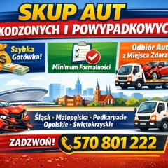 Skup aut uszkodzonych, aut powypadkowych z DOJAZDEM do Klienta | Odbiór lawetą