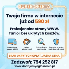 Własna strona WWW od 590 zł - profesjonalnie i bez przepłacania