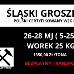 Polski Węgiel Groszek Certyfikowany PIAST (WOLA) 26-28 MJ - BEZPŁATNA DOSTAWA